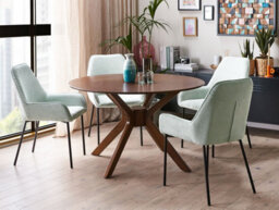 Beliani Dining Table Tymis Dark Mahogany 120 Cm 120 Cm - thumbnail 2
