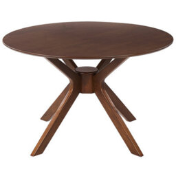 Beliani Dining Table Tymis Dark Mahogany 120 Cm 120 Cm