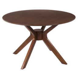 Beliani Dining Table Tymis Dark Mahogany 120 Cm 120 Cm - thumbnail 4