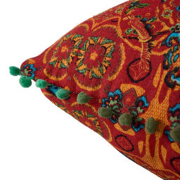 Thehotsale Orange North African Moroccan-Style Faux Linen Double-Sided Patterned Throw Pillow, 45Cm (W) X 45Cm (D) - thumbnail 5
