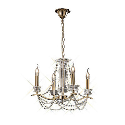 Luminosa Lighting Luminosa Nydia Pendant 4 Light E14 French Gold/crystal - image 1