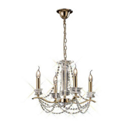 Luminosa Lighting Luminosa Nydia Pendant 4 Light E14 French Gold/crystal - thumbnail 1