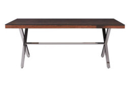 Orsina Natural Dining Table With Cross Base, Sleek Garden Tabel For Patio, Spacious Lounge Table,  Kitchen Table - thumbnail 1