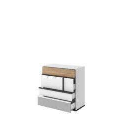Arte Elegant And Spacious Imola Chest Of Drawers In White, Grey And Oak (H)900mm (W)900mm (D)400mm - Perfect For Bedroom Storage - thumbnail 2