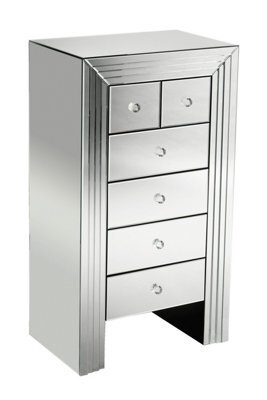 Orsina 6 Drawers Mirrored Chest, Modern Chest Of Drawers, Spacious Storage Chest For Living Room, Drawer Chest - image 1
