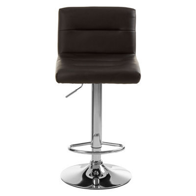Orsina Adjustable Height Black Seat Bar Stool With Chrome Base, Comfortable Bar Chair, Sleek Modern Bar Stool - image 1