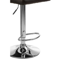 Orsina Adjustable Height Black Seat Bar Stool With Chrome Base, Comfortable Bar Chair, Sleek Modern Bar Stool - thumbnail 6