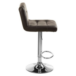 Orsina Adjustable Height Black Seat Bar Stool With Chrome Base, Comfortable Bar Chair, Sleek Modern Bar Stool - thumbnail 3