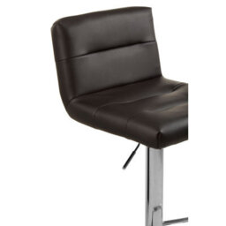 Orsina Adjustable Height Black Seat Bar Stool With Chrome Base, Comfortable Bar Chair, Sleek Modern Bar Stool - thumbnail 5