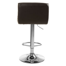 Orsina Adjustable Height Black Seat Bar Stool With Chrome Base, Comfortable Bar Chair, Sleek Modern Bar Stool - thumbnail 4