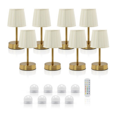 Auraglow Omniance Avalon Rechargeable Wireless Table Lamp With Remote - 8 Lamps, 8 Light Sources, 1 Remote - image 1