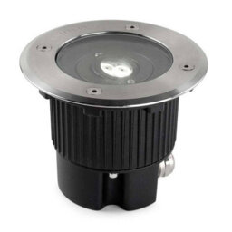 Luminosa Lighting Luminosa Gea Outdoor Led Recessed Ground Uplight Stainless Steel Polished 12.5Cm 522Lm 3000K Ip67