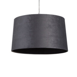 Lighting Collection Charcoal Weave Contemporary Fabric Drum Pendant Light Shade - thumbnail 3