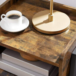 Mahogany Bedside Table With Storage - thumbnail 2