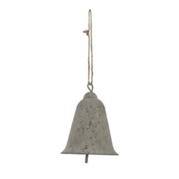 Hill Interiors Metal Bell Christmas Hanging Decoration Grey (10Cm X 8Cm X 8Cm) - thumbnail 1