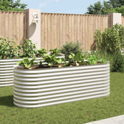 Walplus Garden Raised Bed 240X80X81 Cm Galvanised Steel Silver