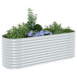 Walplus Garden Raised Bed 240X80X81 Cm Galvanised Steel Silver - thumbnail 4