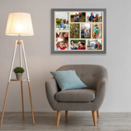 AK Frames 20X16 Dark Grey Sleek Multi Photo Frame With Ivory Mount - Holds 9 Apertures (2X) 7X5, (7X) 6X4 Photos - thumbnail 3