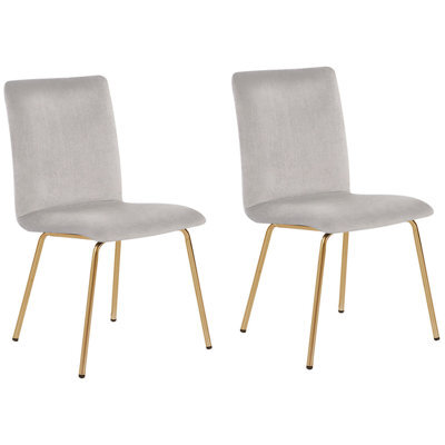 Beliani Set Of 2 Dining Chairs Rubio Velvet Grey - image 1