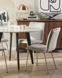 Beliani Set Of 2 Dining Chairs Rubio Velvet Grey - thumbnail 2