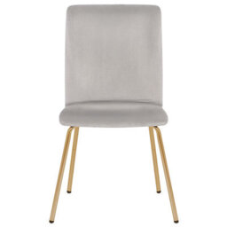 Beliani Set Of 2 Dining Chairs Rubio Velvet Grey - thumbnail 4