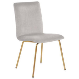 Beliani Set Of 2 Dining Chairs Rubio Velvet Grey - thumbnail 5