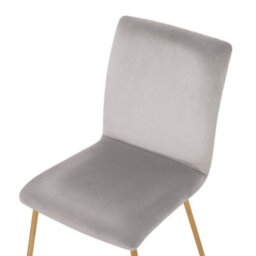 Beliani Set Of 2 Dining Chairs Rubio Velvet Grey - thumbnail 7