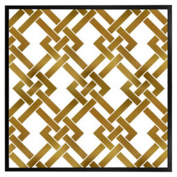 "Andrew Lee Gold Geometric Chain (Picutre Frame) / 12X12"" / Brown"
