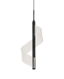 Wyld And Coco Black Metal Spiral Led Pendant Lamp For Living Room And Dining, Gloss Finish, W13 X D13 X H190Cm - thumbnail 3