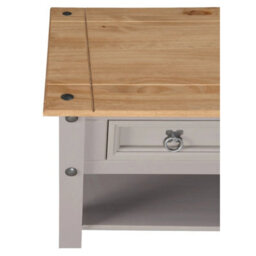 Wax Coffee Table With 2 Drawers, Solid Pine Wood Coffee Table - thumbnail 5