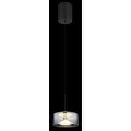 Luminosa Lighting Luminosa Belinda Slim Pendant Ceiling Light Matt Black Smoke Glass Shade Led 4000K - thumbnail 4
