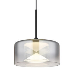 Luminosa Lighting Luminosa Belinda Slim Pendant Ceiling Light Matt Black Smoke Glass Shade Led 4000K - thumbnail 3
