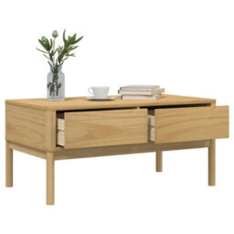 Berkfield Coffee Table Floro Wax Brown 99X55.5X45 Cm Solid Pine Wood - thumbnail 4