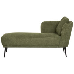Beliani Right-Hand Chaise Longue Artheze Fabric Green