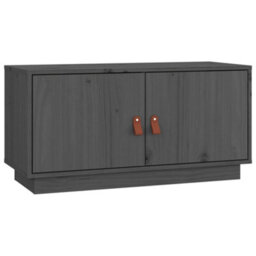 Berkfield Tv Cabinet Grey 80X34X40 Cm Solid Wood Pine - thumbnail 2
