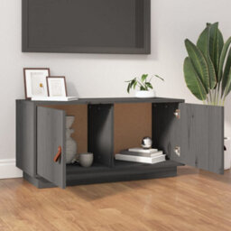 Berkfield Tv Cabinet Grey 80X34X40 Cm Solid Wood Pine - thumbnail 3