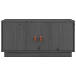 Berkfield Tv Cabinet Grey 80X34X40 Cm Solid Wood Pine - thumbnail 6