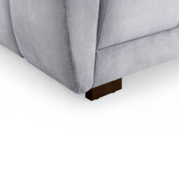 Furnishings For Less UK Zura Grey Plush Velvet Large 3 Seater Sofa Pillow Back Wooden Legs - thumbnail 5