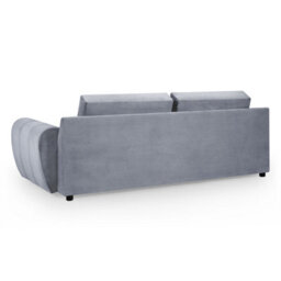 Furnishings For Less UK Zura Grey Plush Velvet Large 3 Seater Sofa Pillow Back Wooden Legs - thumbnail 2