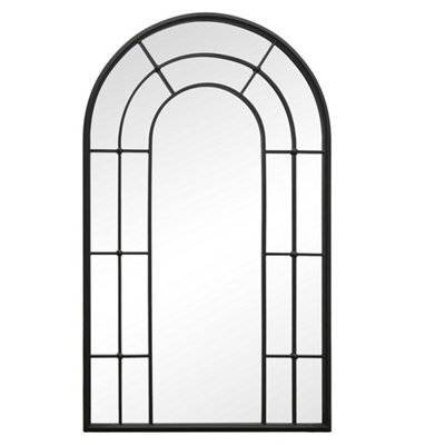 Dibor Classic Black Tall Rounded Decorative Indoor Bedroom, Bathroom, Hallway, Arch Mirror H107Cm X 65Cm - image 1
