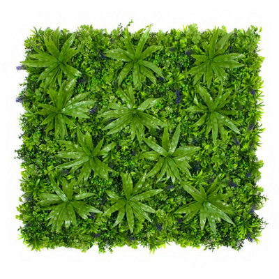 GreenBrokers Artificial Premium Green Wall Hedge With Clover Leaf Foliage Flowers (1M X 1M) - Uv Stable Vertical Garden - image 1