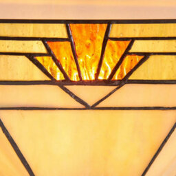 Tiffany Glass Wall Light Rich Cream & Gold Pendant Shade Interior Sconce I00256 - thumbnail 3