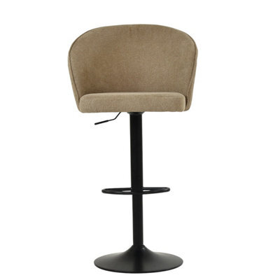 Lakeland Furniture Novara Fawn Brown Fabric Black Gas Lift Base Bar Stool - image 1
