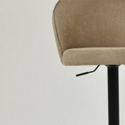 Lakeland Furniture Novara Fawn Brown Fabric Black Gas Lift Base Bar Stool - thumbnail 8