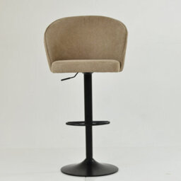 Lakeland Furniture Novara Fawn Brown Fabric Black Gas Lift Base Bar Stool - thumbnail 3