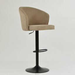 Lakeland Furniture Novara Fawn Brown Fabric Black Gas Lift Base Bar Stool - thumbnail 4