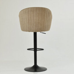 Lakeland Furniture Novara Fawn Brown Fabric Black Gas Lift Base Bar Stool - thumbnail 6