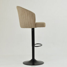 Lakeland Furniture Novara Fawn Brown Fabric Black Gas Lift Base Bar Stool - thumbnail 5