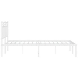 Berkfield Metal Bed Frame With Headboard White 135X190 Cm - thumbnail 6