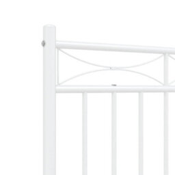 Berkfield Metal Bed Frame With Headboard White 135X190 Cm - thumbnail 8